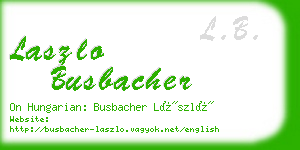 laszlo busbacher business card